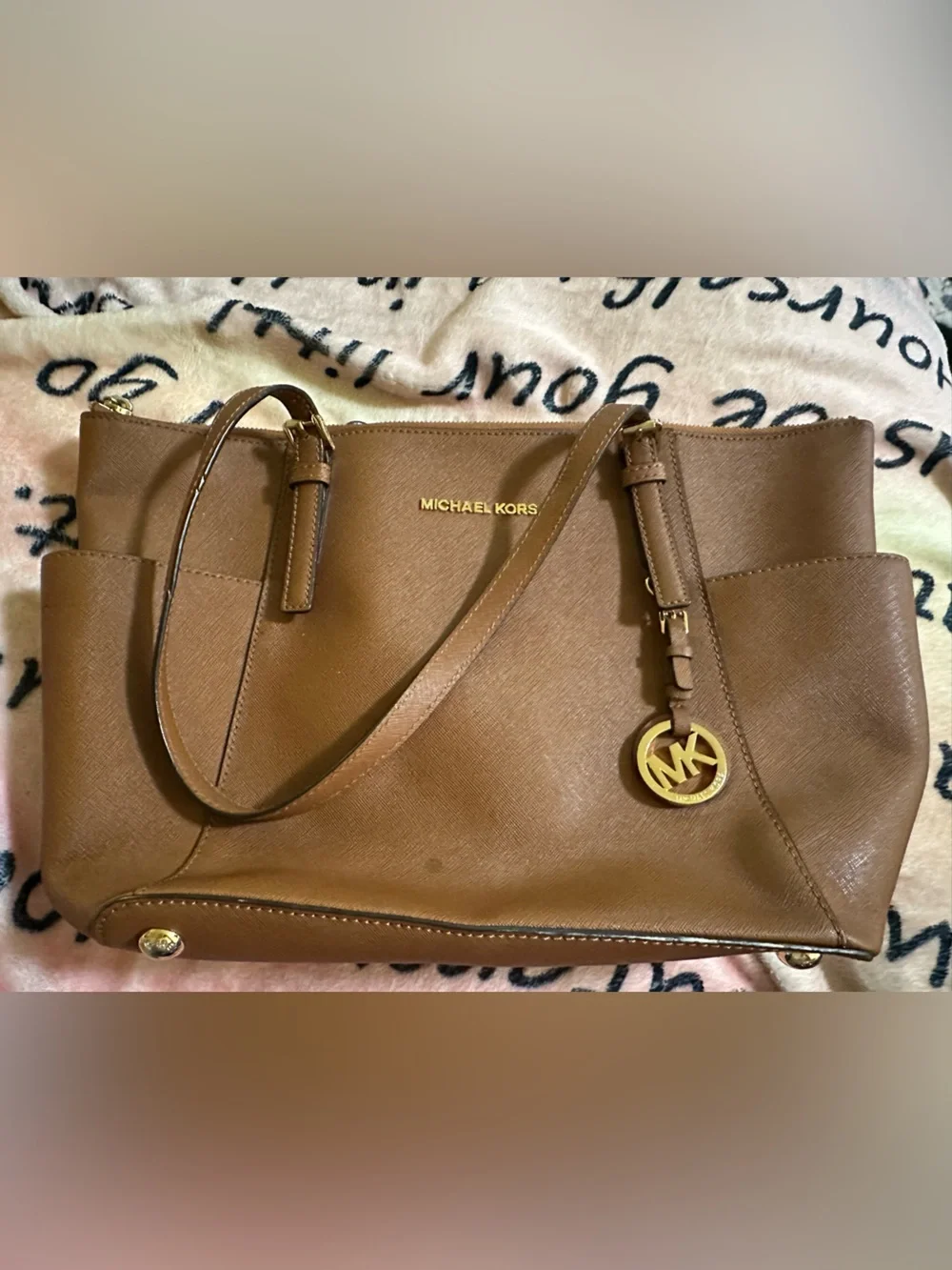 Michael Kors Brown Saffiano Leather Tote Bag
